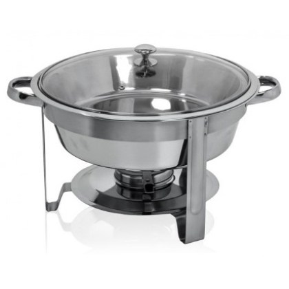 alfa-1876-3YJX9L-0 ΜΠΕΝ MΑΡΙ INOX ΣΤΡΟΓΓΥΛΟ ΜΕ ΓΥΑΛΙΝΟ ΚΑΠΑΚΙ ΧΩΡΗΤΙΚΟΤΗΤΑΣ 3,8LT
