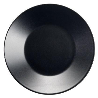 alfa-676-0ZJfDD-0 ΠΙΑΤΟ ΣΤΡΟΓΓΥΛΟ ΜΑΥΡΟ ΜΑΤ Ø30.5 CM 6 ΤΕΜΑΧΙΑ